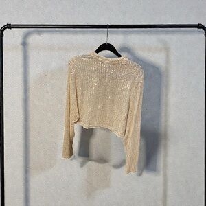 Sequin Gold Long Sleeve Crop Top